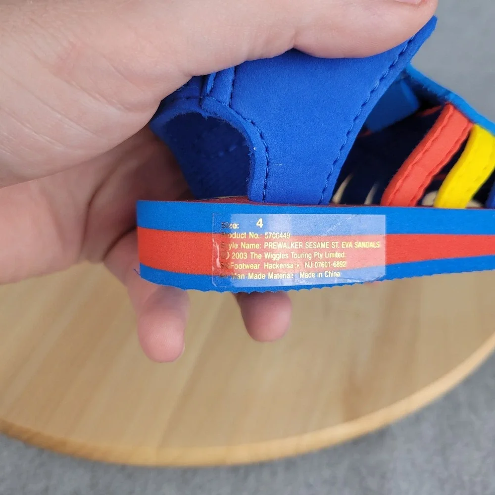 Vintage Wiggles Blue Red Yellow Kids Sandals